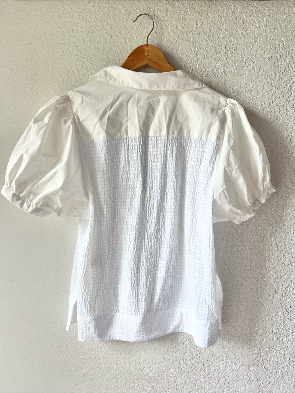 Anthropologie Maeve Puff Sleeve Sea Breeze Oversized Top Sz S - Picture 7 of 7
